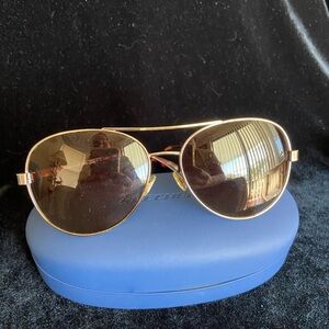 KATE SPADE NEW YORK Averie 58MM Aviator Sunglasses Gold Havana Tortoise Brown
